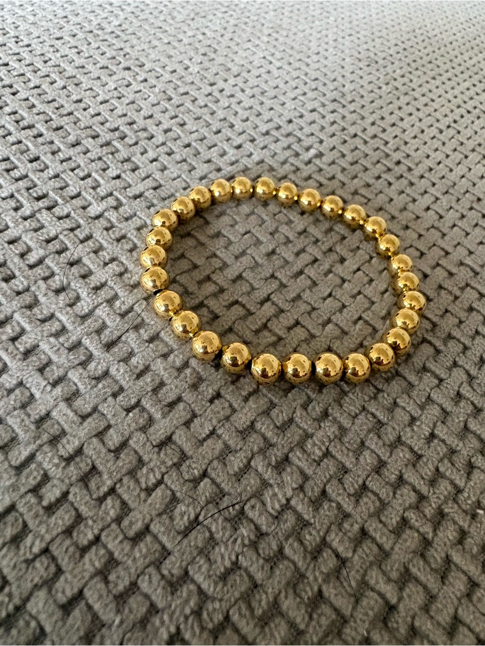 14k Gold plated Beaded Stretch Bracelet - Women Jewelry